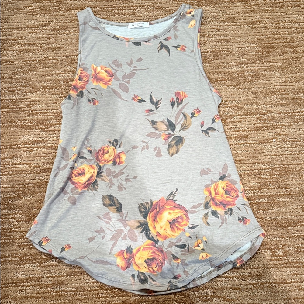 Women's Assorted Sleeveless Tops - Orange, Floral, Green, Black - Picture 3 of 5